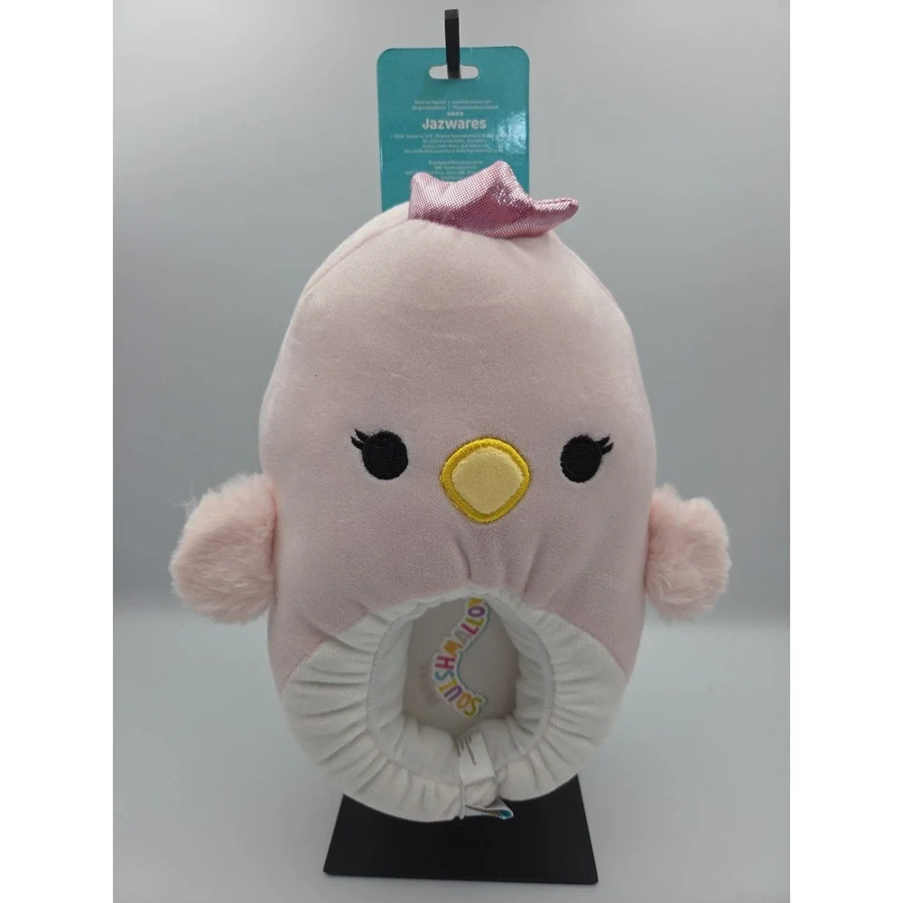 Squishmallows Alyssa the Swan Plush Slippers Pink Kids Size 6/7 Jazzwares NEW